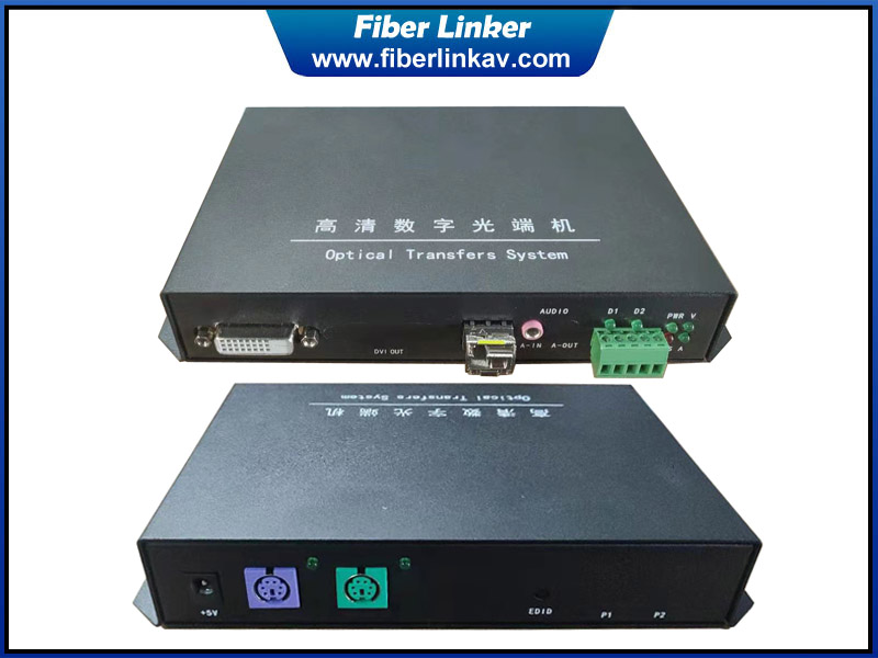 DVI PS2 Fiber Optic Extender Converter