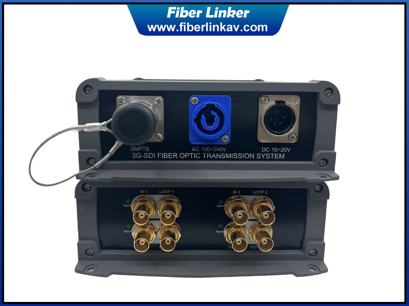 12G-SDI SMPTE Fiber Converter over FUW-PUW LEMO Fiber Cable 